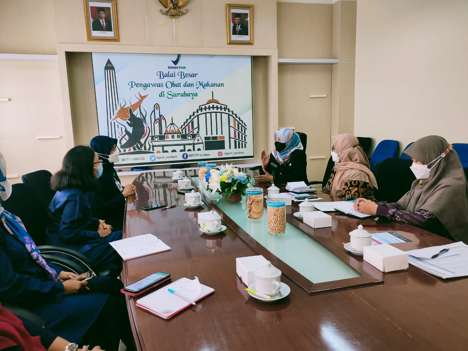 Koordinasi dengan BPOM Surabaya terkait ijin edar Produk UKM @ 10 Januari 2022